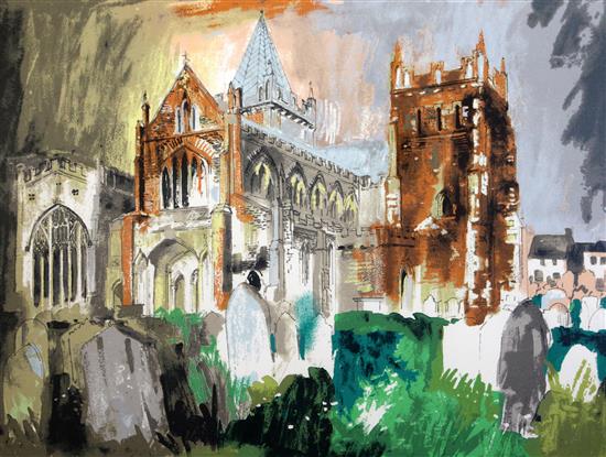 § John Piper (1903-1992) Ottery St Mary, (Levinson 402) overall 24.5 x 31.5in.